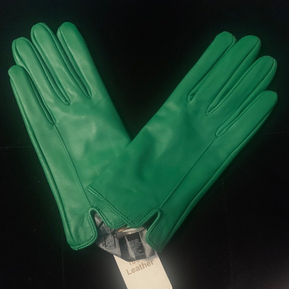 Ladies Spring Green Leather Gloves Sz. L - Picture 1 of 2